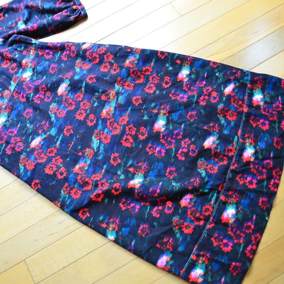 Rachel Comey x Target Maxi Dress Kodak Red Floral Puff Sleeves Size 8 - Picture 2 of 12